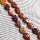 15Pcs Natural Stone Leaf Beads Semi-precious Loose Bead for Jewelry Making DIY