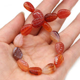 15Pcs Natural Stone Leaf Beads Semi-precious Loose Bead for Jewelry Making DIY