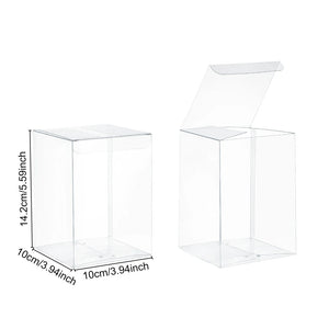 15Pcs Rectangle PVC Box Gift Packing Jewelry Display Waterproof Clear Plastic