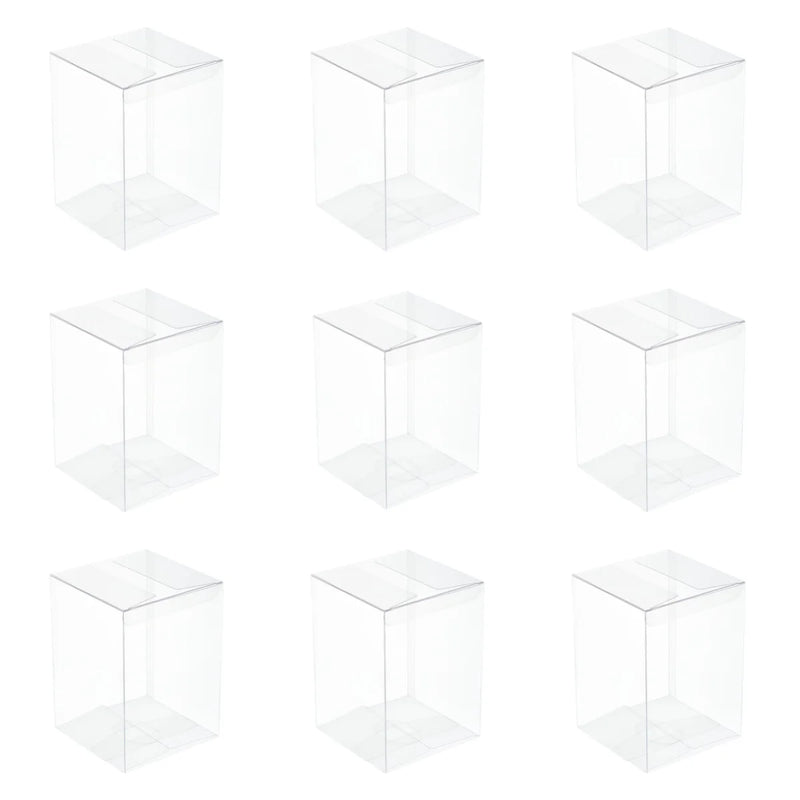 15Pcs Rectangle PVC Box Gift Packing Jewelry Display Waterproof Clear Plastic