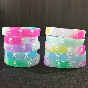 15Pcs Skull Silicone Bracelets Star Wristband Halloween Decoration