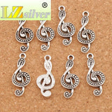 15Pcs Treble Clef Music Note Charms Pendants Zinc Alloy L1629