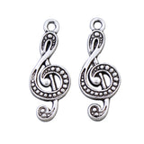15Pcs Treble Clef Music Note Charms Pendants Zinc Alloy L1629