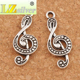 15Pcs Treble Clef Music Note Charms Pendants Zinc Alloy L1629