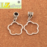 15Pcs Big Plumeria Flower Charm Beads European Bracelets B324 20x33.6mm