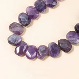 15X19mm Natural Amethysts Crystal Stone Irregular Faceted Shape Beads