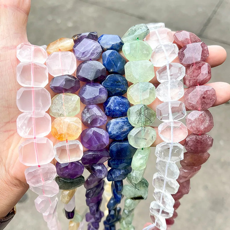 15X19mm Multicolor Crystal Stone Irregular Faceted DIY Loose Beads