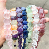 15X19mm Irregular Faceted Natural Crystal Loose Beads