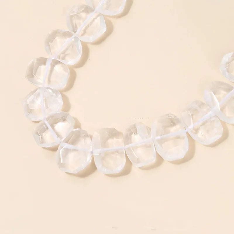 15X19mm Irregular Faceted Natural Crystal Loose Beads