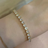 4mm Round AAA CZ Chain Tennis Bracelet Bangles For Women
