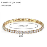 4mm Round AAA CZ Chain Tennis Bracelet Bangles For Women