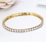 4mm Round AAA CZ Chain Tennis Bracelet Bangles For Women