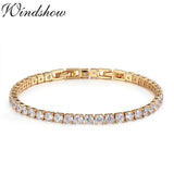 4mm Round AAA CZ Chain Tennis Bracelet Bangles For Women