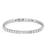 4mm Round AAA CZ Chain Tennis Bracelet Bangles For Women