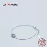 Hexagon Charm 925 Silver Bracelet For Women Girls Female Silver 925 Jewelry