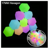 15mm 100pcs/lot Luminous Silicone Beads Hexagonal Mickey Glow-In-The-Dark