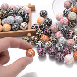 15mm 10Pcs Leopard Print Silicone Beads Teether Baby Pacifier DIY Jewelry