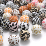 15mm 10Pcs Leopard Print Silicone Beads Teether Baby Pacifier DIY Jewelry