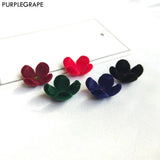 15mm 10pcs Suede Perforated Flower DIY Hair Earrings Pendant