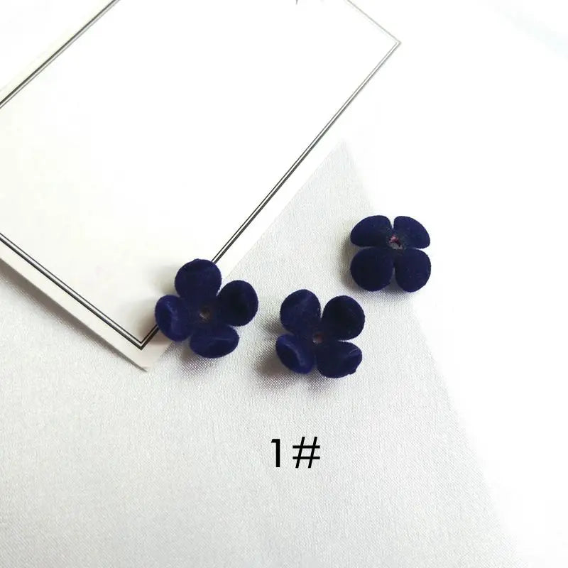 15mm 10pcs Suede Perforated Flower DIY Hair Earrings Pendant