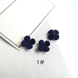15mm 10pcs Suede Perforated Flower DIY Hair Earrings Pendant