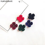 15mm 10pcs Suede Perforated Flower DIY Hair Earrings Pendant