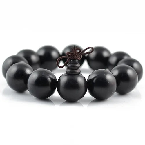 Natural Ebony Wood Beads Bracelet For Women & Men