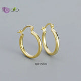 Big Smooth Metal Hoop Earrings 925 Silver Needle Round Circle Earrings