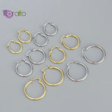 Big Smooth Metal Hoop Earrings 925 Silver Needle Round Circle Earrings
