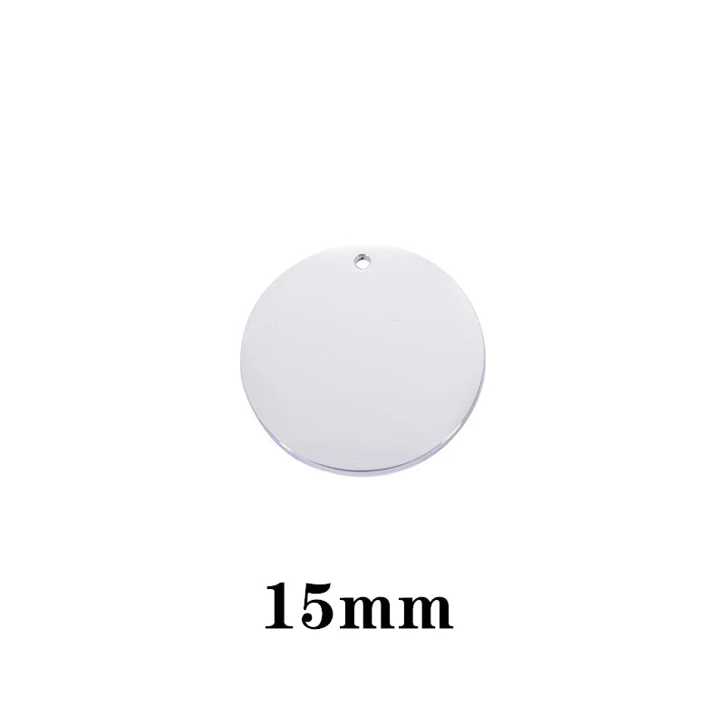 Stainless Steel Pet Disc, 15-20mm, No Engraving