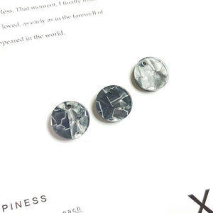 15mm 20pcs Acrylic Disc Shell Gloss Earrings Jewelry DIY Materials
