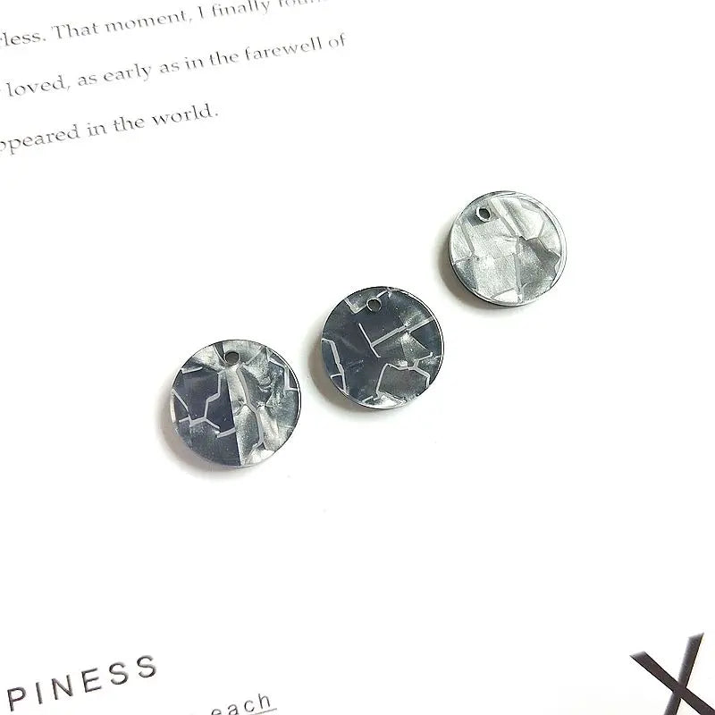 15mm 20pcs Acrylic Disc Shell Gloss Earrings Jewelry DIY Materials