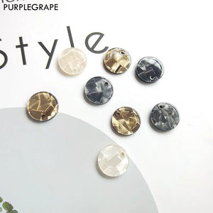 15mm 20pcs Acrylic Disc Shell Gloss Earrings Jewelry DIY Materials