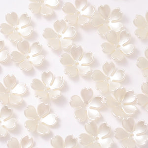 15mm 50g Acrylic Blossom Loose Beads Pearl Flower DIY Jewelry