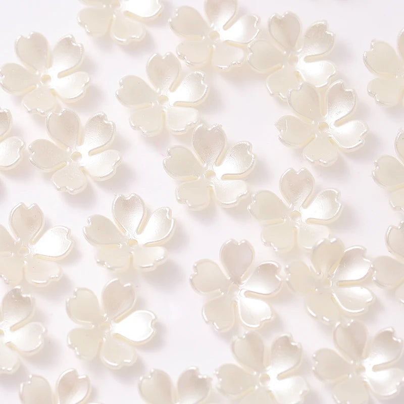 15mm 50g Acrylic Blossom Loose Beads Pearl Flower DIY Jewelry