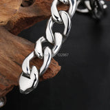 15mm Stainless Steel Cuban NK Chain Bracelet High for Men