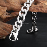 15mm Stainless Steel Cuban NK Chain Bracelet High for Men