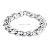 15mm Stainless Steel Cuban NK Chain Bracelet High for Men