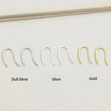 15mm 925 Sterling Silver Smooth Single Ring Earring Hooks for Jewelry Making