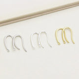 15mm 925 Sterling Silver Smooth Single Ring Earring Hooks for Jewelry Making