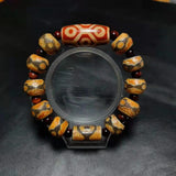 15mm Agate Bracelet Tibetan Tortoise Shell Dzi Beads Tiger Eye Stone Bracelet