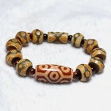 15mm Agate Bracelet Tibetan Tortoise Shell Dzi Beads Tiger Eye Stone Bracelet
