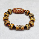 15mm Agate Bracelet Tibetan Tortoise Shell Dzi Beads Tiger Eye Stone Bracelet