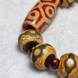 15mm Agate Bracelet Tibetan Tortoise Shell Dzi Beads Tiger Eye Stone Bracelet