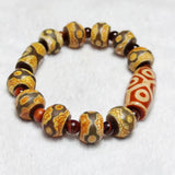 15mm Agate Bracelet Tibetan Tortoise Shell Dzi Beads Tiger Eye Stone Bracelet