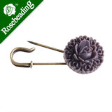 15mm Antique Bronze Flat Brooch, Round Base, Bezel Cup, 50pcs/pkg