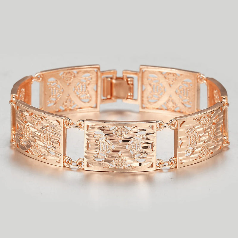 Rose Gold Vine Patterned 15mm Bangle for Women Girls