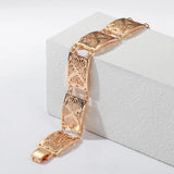 Rose Gold Vine Patterned 15mm Bangle for Women Girls