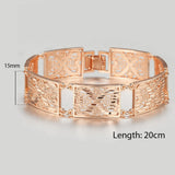 Rose Gold Vine Patterned 15mm Bangle for Women Girls