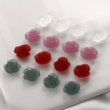 15mm Camellia Frosted Transpare Loose Beads DIY Jewelry Making Tool